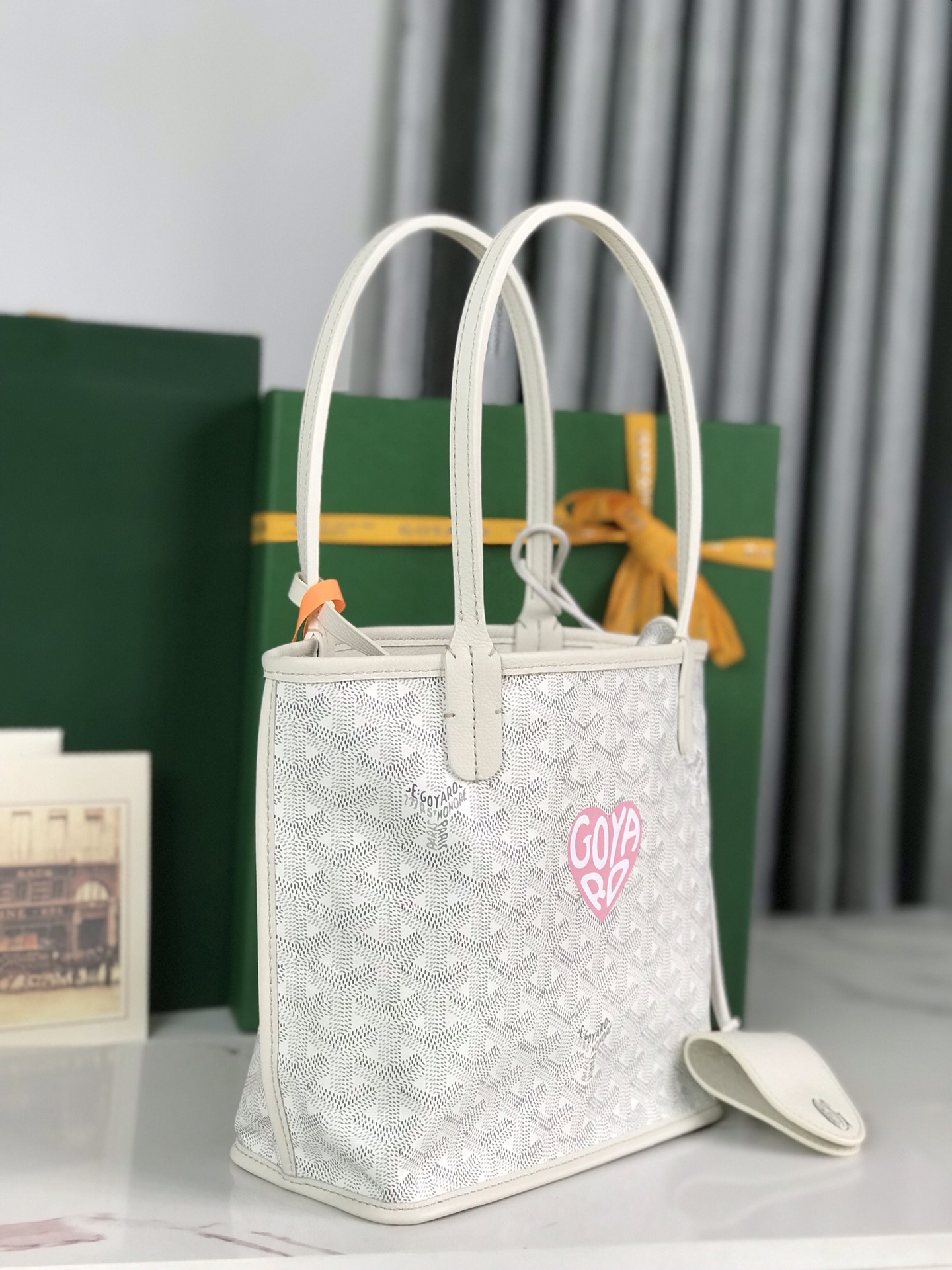 Anjou Mini Reversible Tote Bag In White